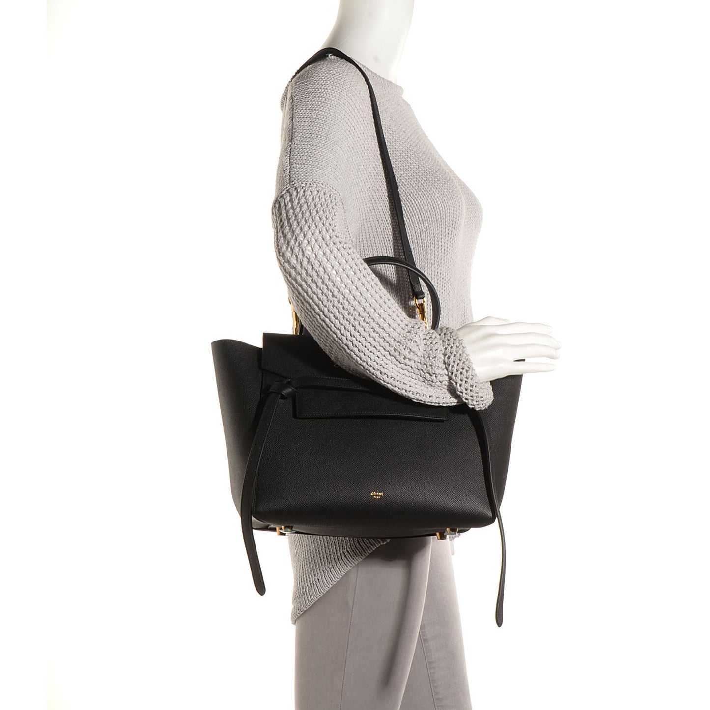 Grained Calfskin Mini Belt Bag Black