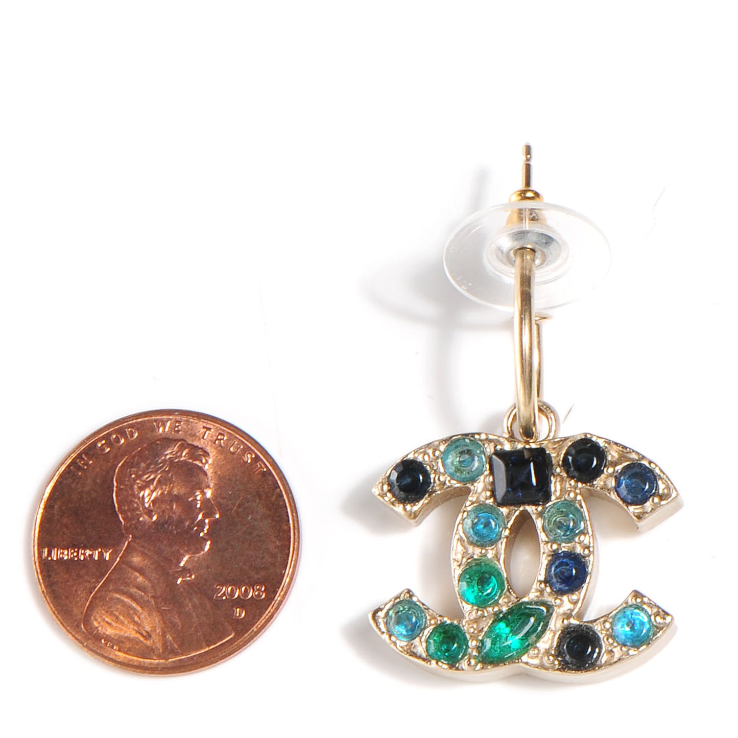Multicolor CC Earrings Gold