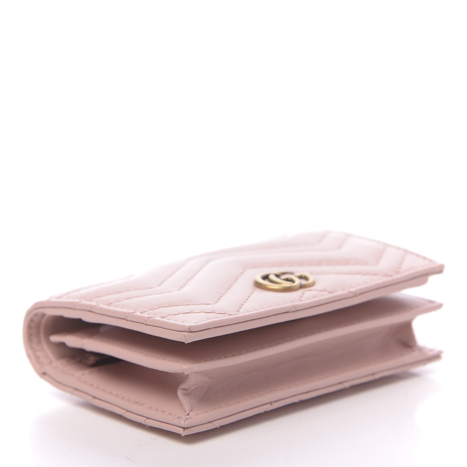 Gucci Calfskin Matelasse GG Marmont Card Case Wallet Perfect Pink 4 of 8