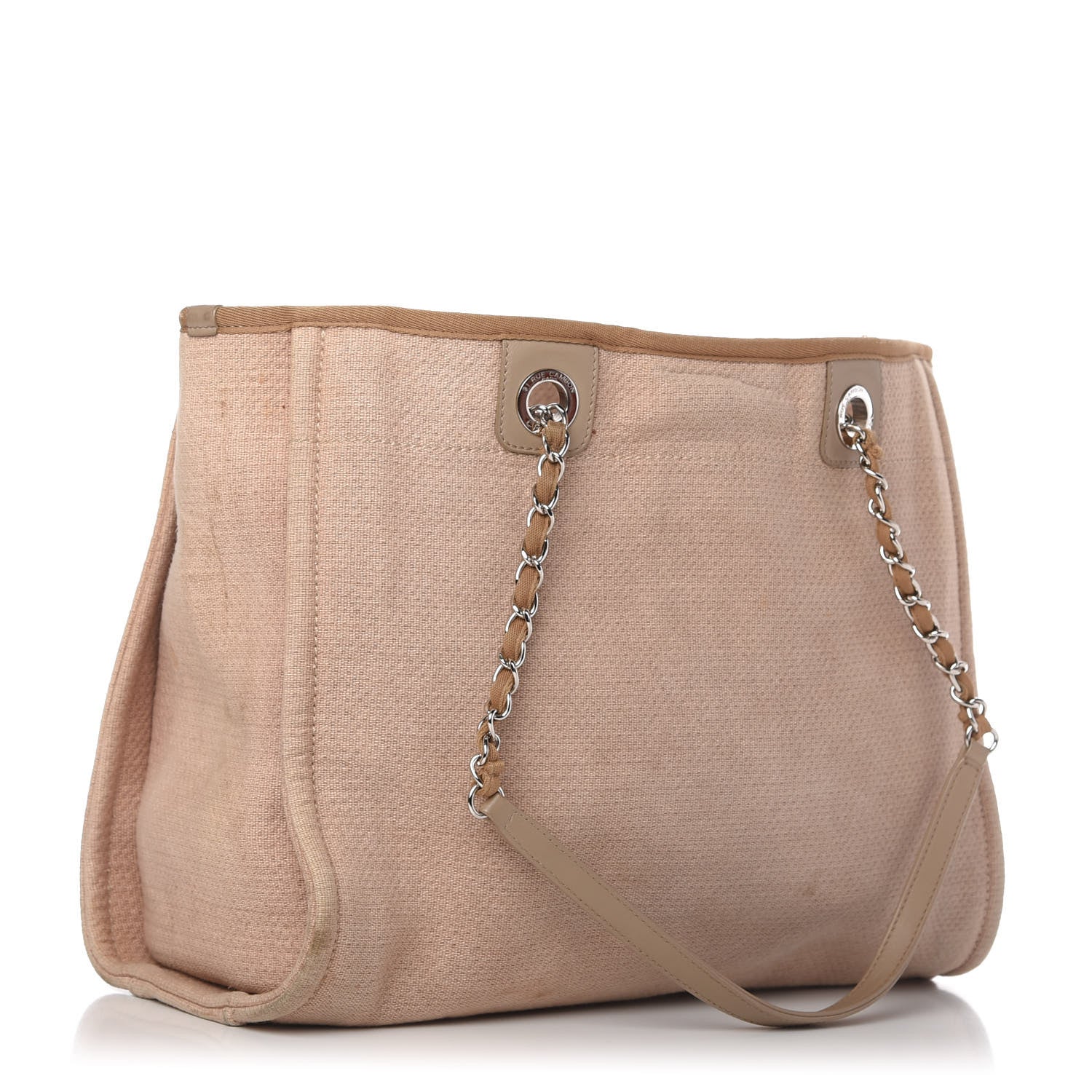 Chanel Canvas Small Deauville Tote Ecru 3 of 10