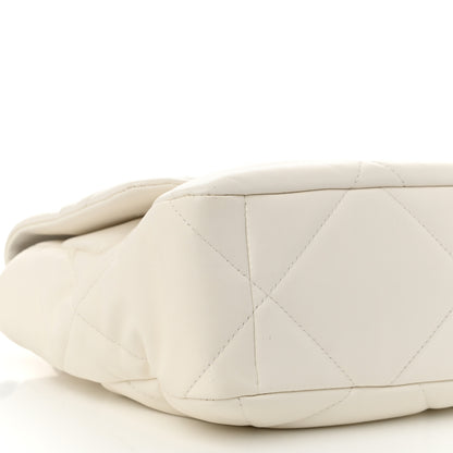 Chanel Lambskin Quilted Large Chanel 19 Flap White 9 of 10