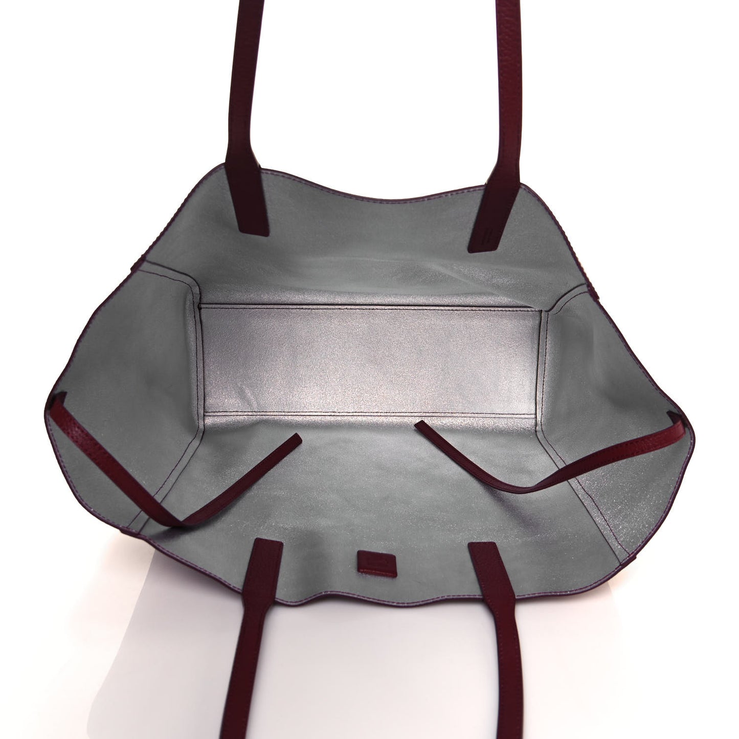 Grained Calfskin Medium Reversible Wandel Tote Ruby Tan