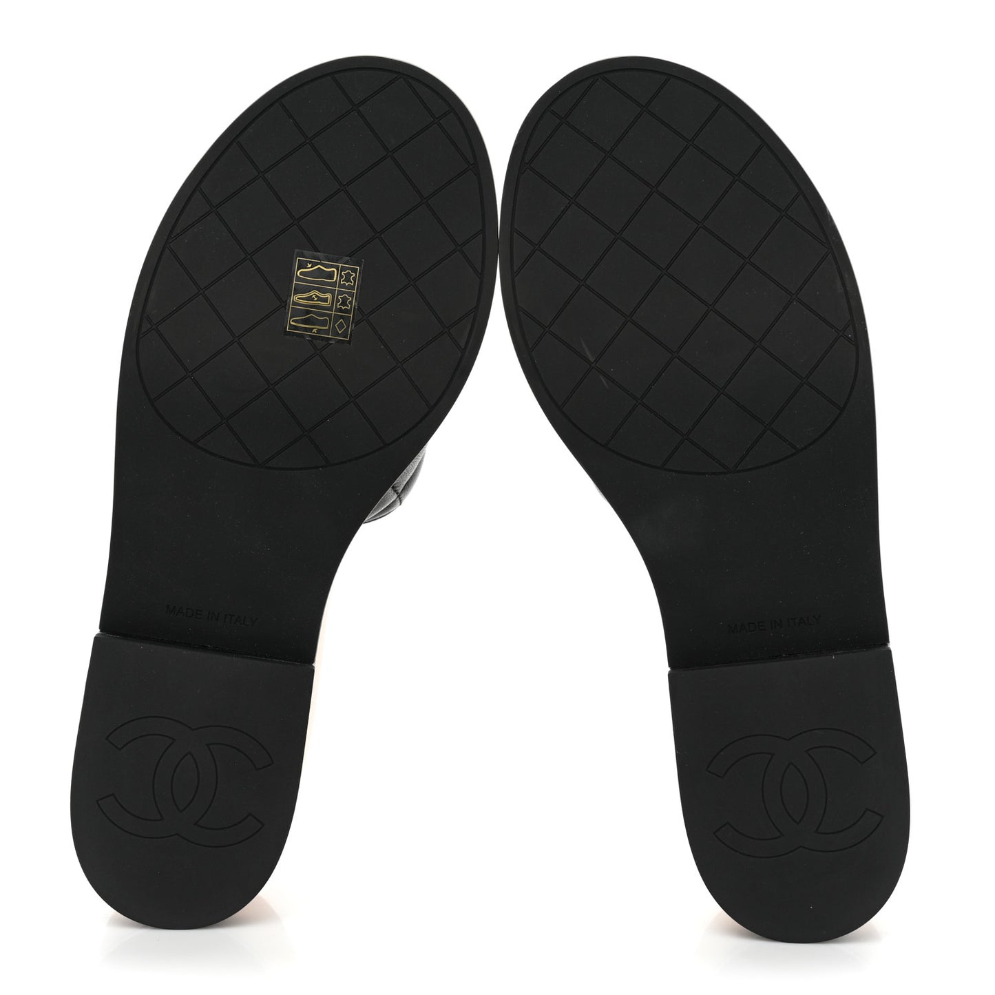 Lambskin Quilted CC Wedge Sandals 40 Black