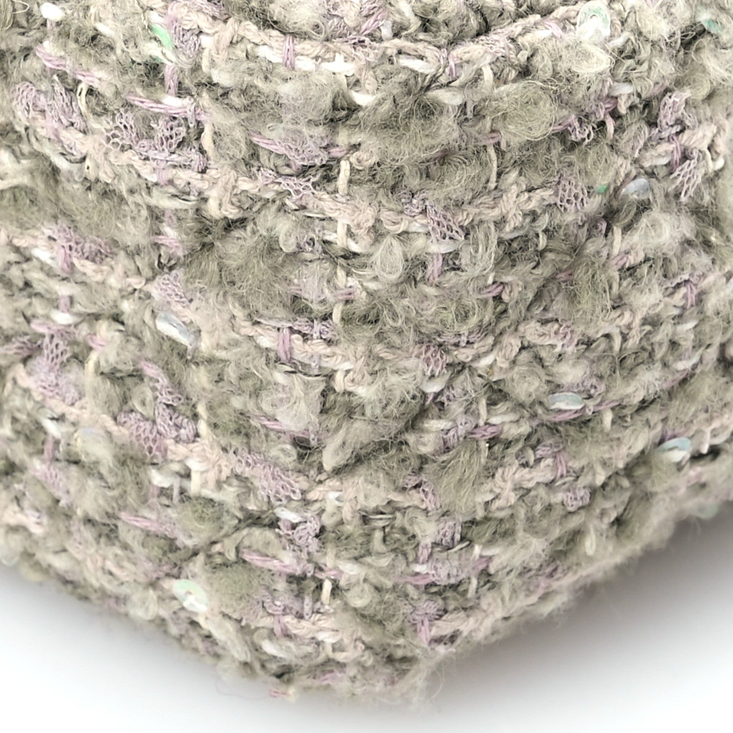 Chanel Wool Tweed Sequin Quilted Mini Rectangular Flap Green Beige Ecru 10 of 10