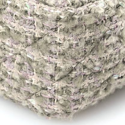 Chanel Wool Tweed Sequin Quilted Mini Rectangular Flap Green Beige Ecru 10 of 10