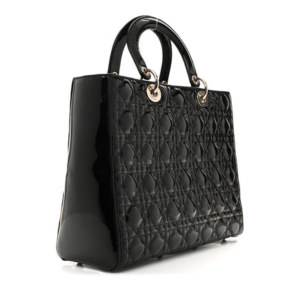 Christian Dior Patent Cannage Large Lady Dior Black 3 of 14