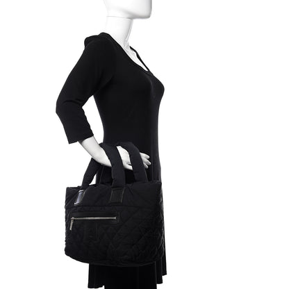 Chanel Nylon Quilted Coco Cocoon Bowler Black 2 of 9