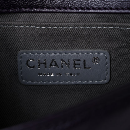 Chanel Calfskin Embossed Small Boy Flap Plum 6 of 21
