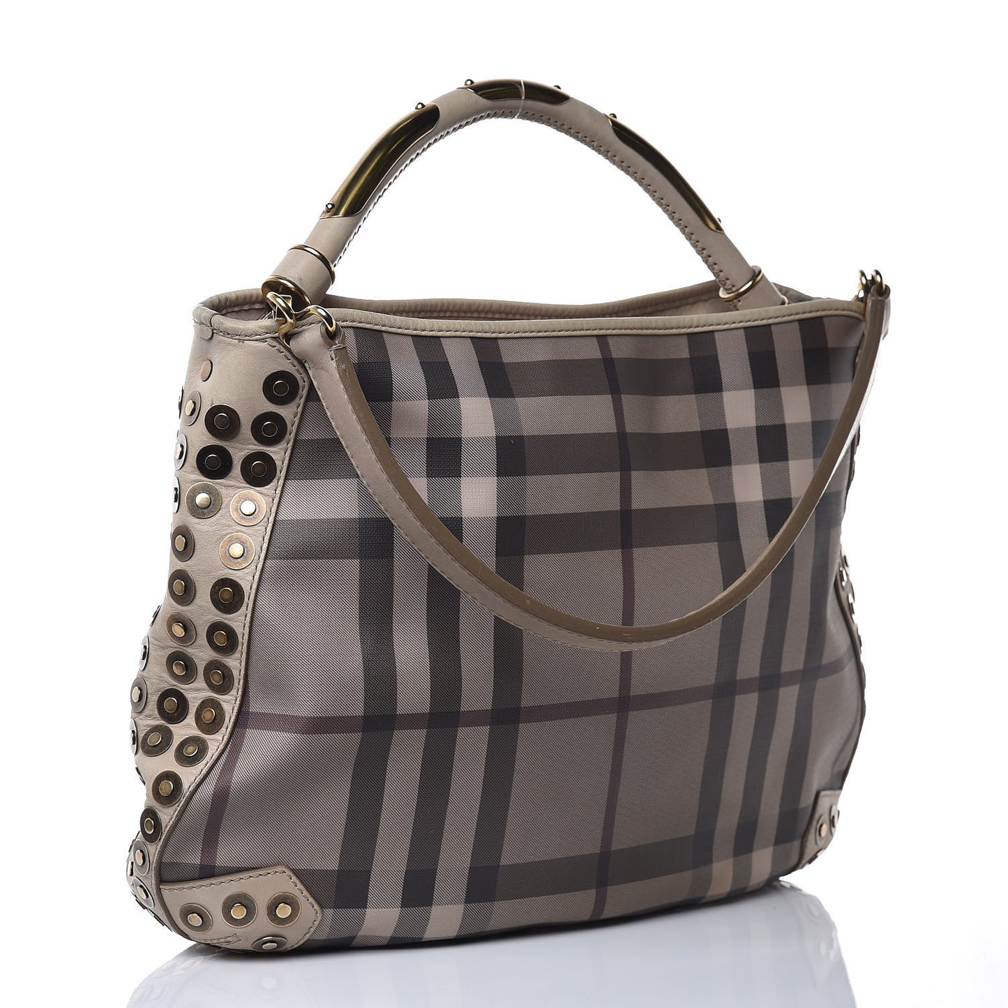 Smoked Check Studded Hobo Stone