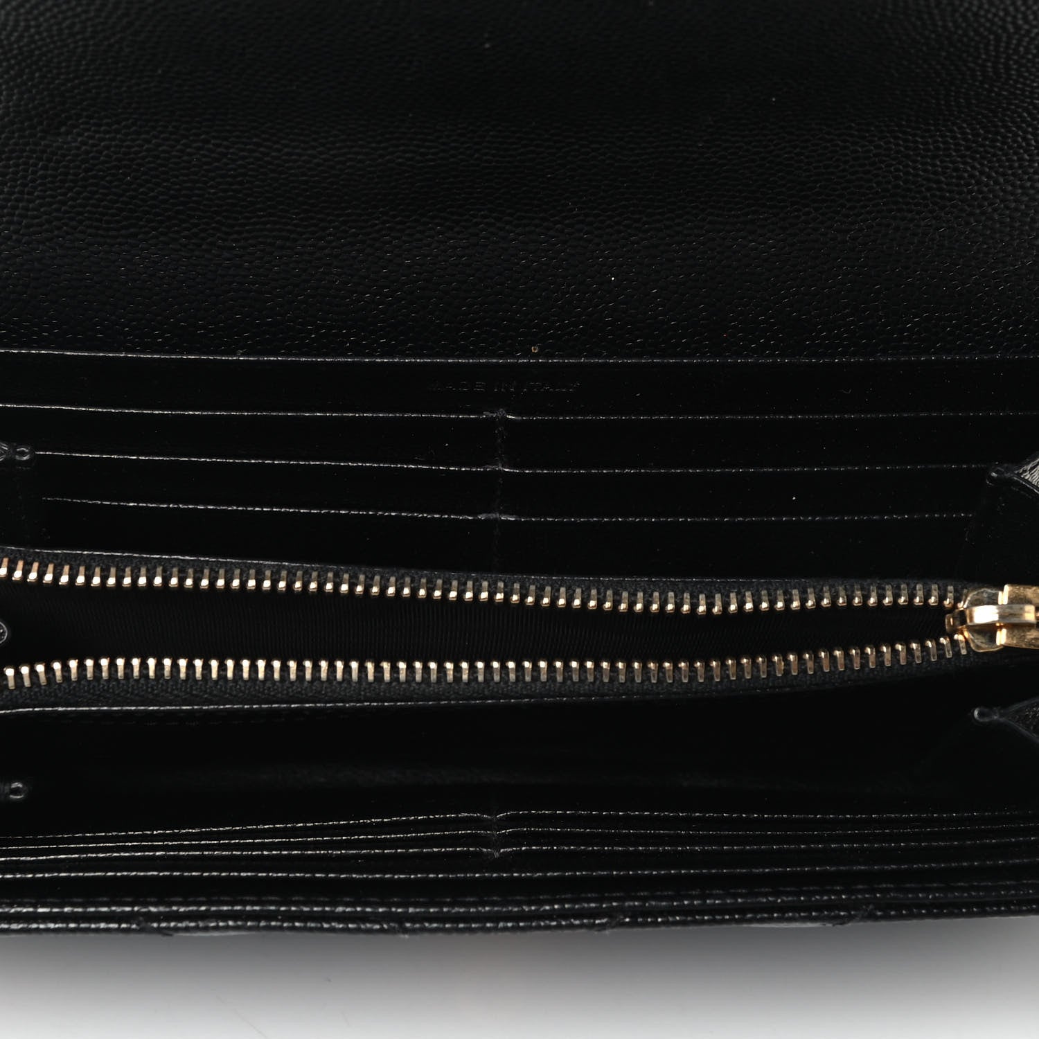 Saint Laurent Grain De Poudre Matelasse Chevron Monogram Flap Wallet Black 4 of 4