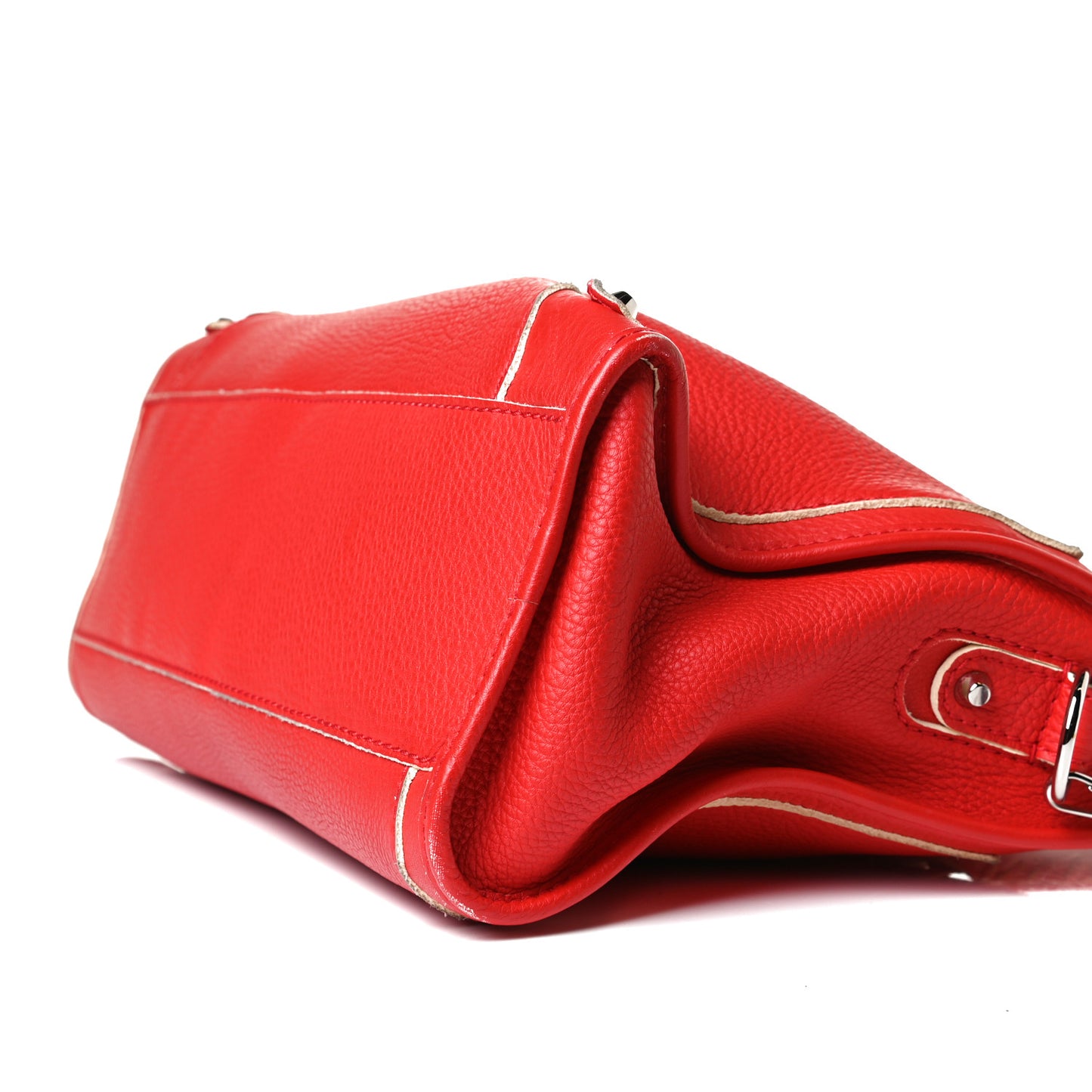 Supple Grained Calfskin Classic Silver Hardware Highlight City Rouge Fraise
