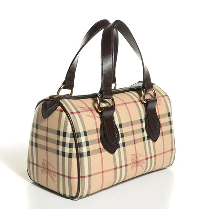 Burberry Haymarket Check Small Chester Bowling Bag Chocolate 3 of 7