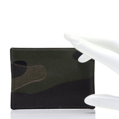 Valentino Garavani Nappa Canvas Camouflage Card Holder Green 2 of 8