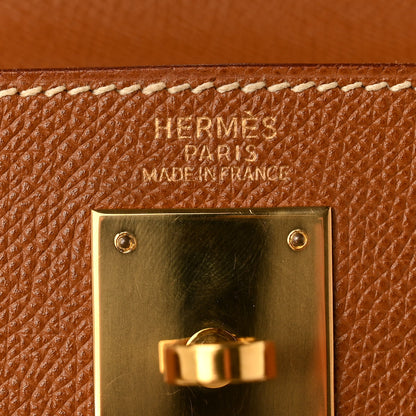Hermes Courchevel Kelly Retourne 32 Gold 6 of 12