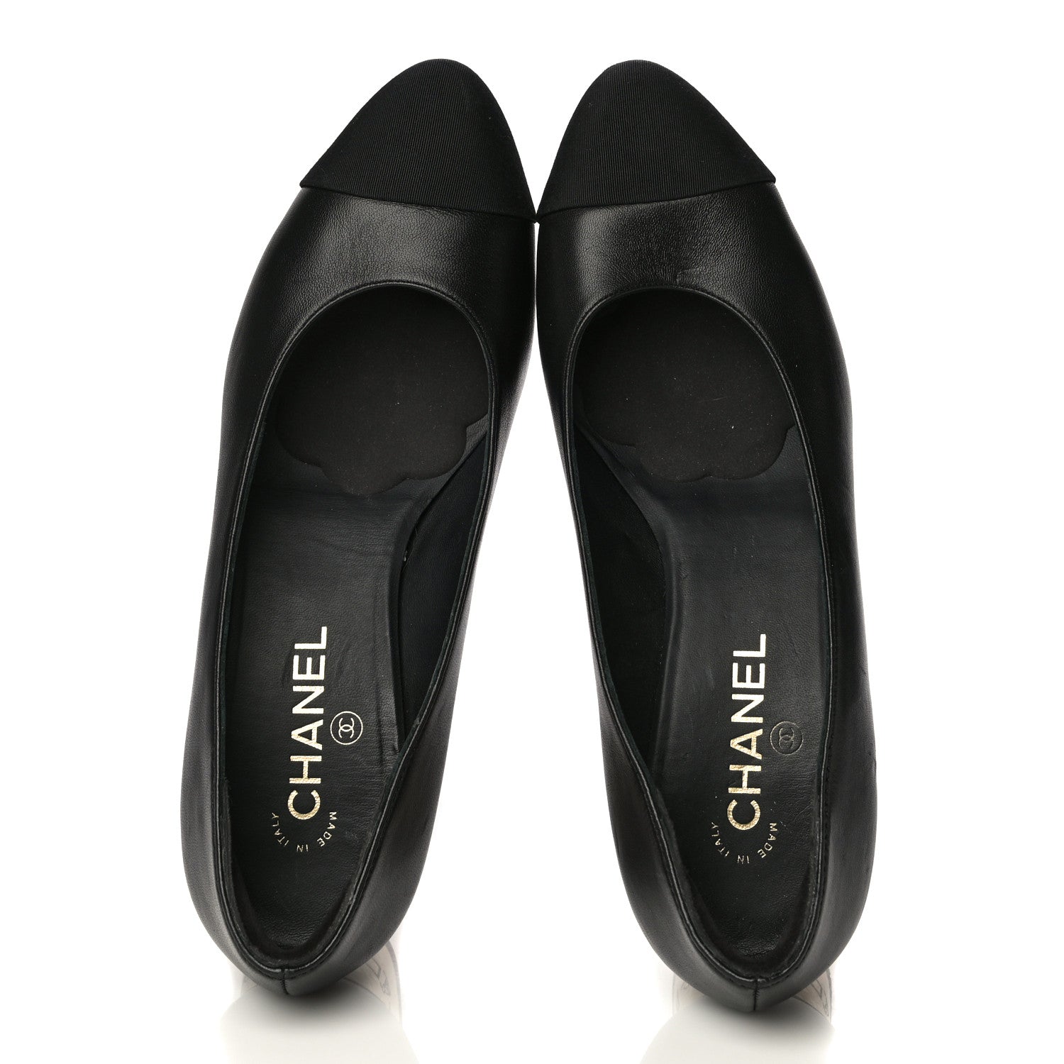 Chanel Lambskin Grosgrain Cap Toe Egyptian Amulet CC Pumps 40.5 Black 7 of 21