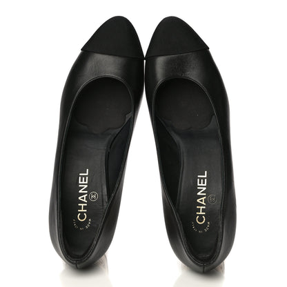 Chanel Lambskin Grosgrain Cap Toe Egyptian Amulet CC Pumps 40.5 Black 7 of 21