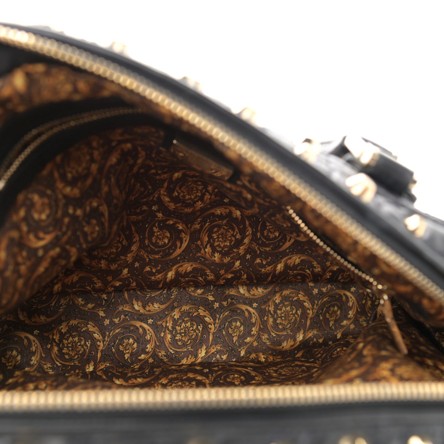 Versace Nappa Barocco Quilted Studded Vanitas Demetra Black 5 of 15