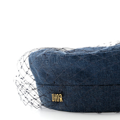 Christian Dior Denim Arty Veil Cap 57 Blue 7 of 9