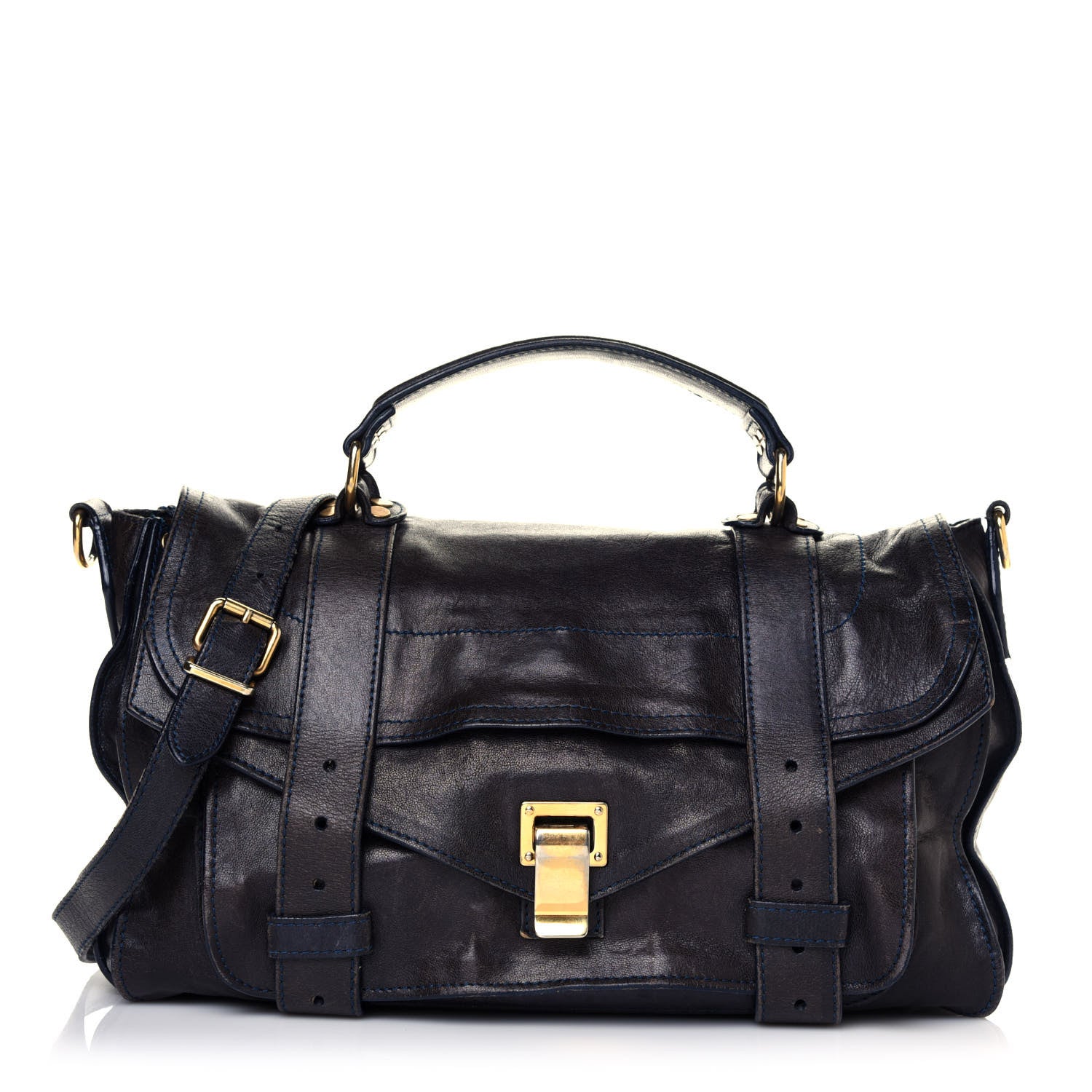 Proenza Schouler Lambskin Medium PS1 Satchel Midnight 1 of 8