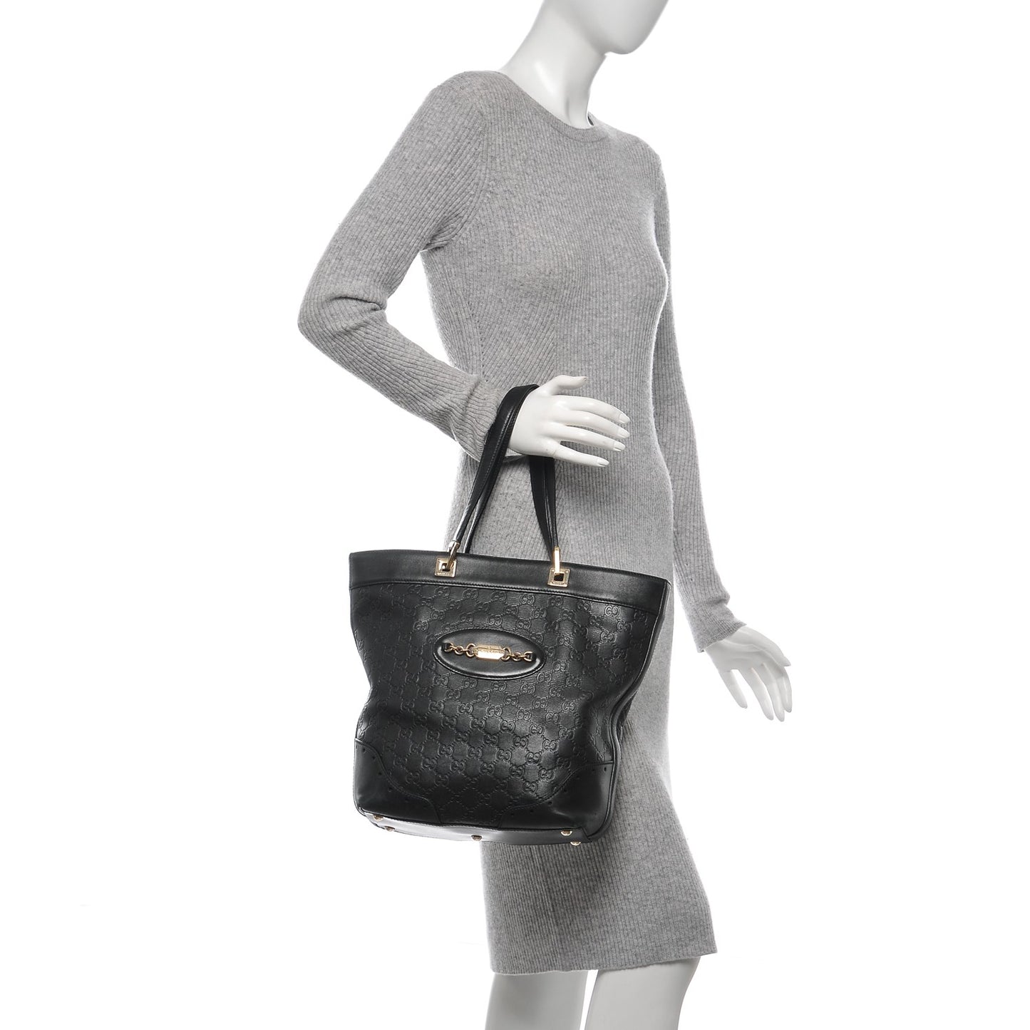 Guccissima Small Punch Tote Black