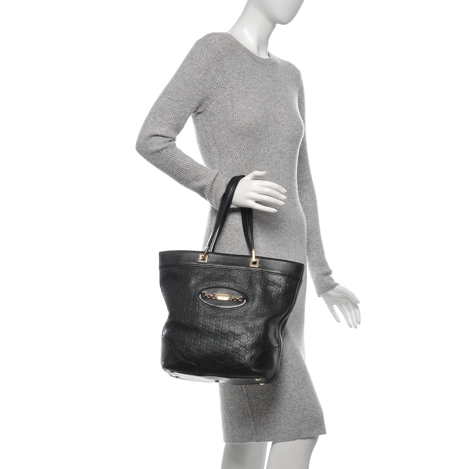 Gucci Guccissima Small Punch Tote Black 2 of 6