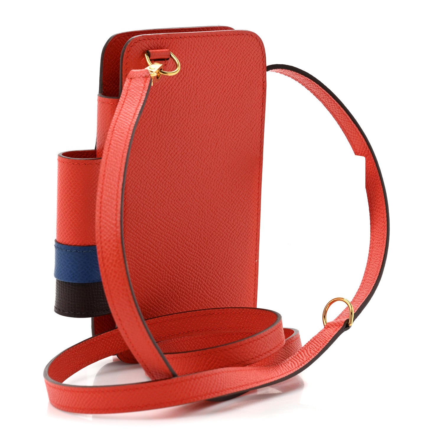 Hermes Epsom Hermesway Phone Case Capucine Bleu De France Rogue Sellier 2 of 9