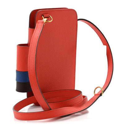 Hermes Epsom Hermesway Phone Case Capucine Bleu De France Rogue Sellier 2 of 9