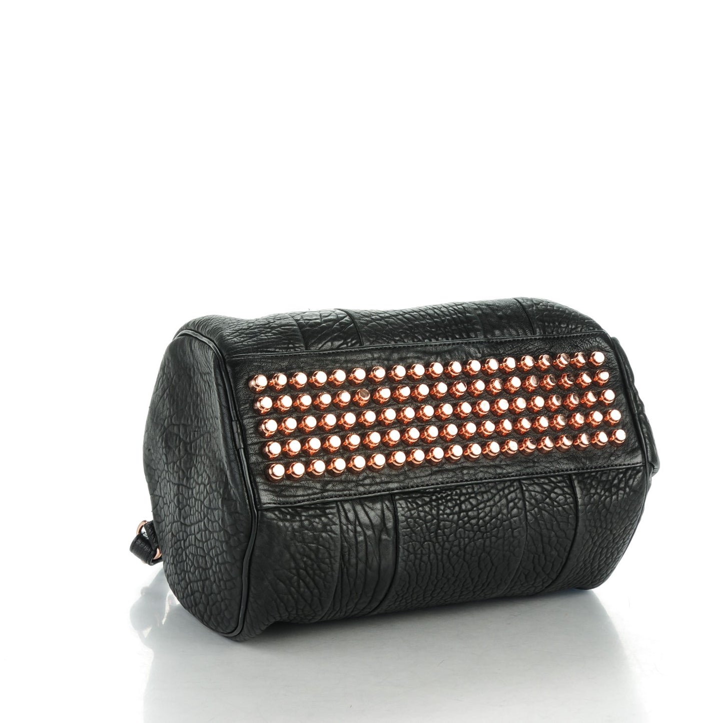 Pebbled Lambskin Rocco Black Rose Gold Hardware