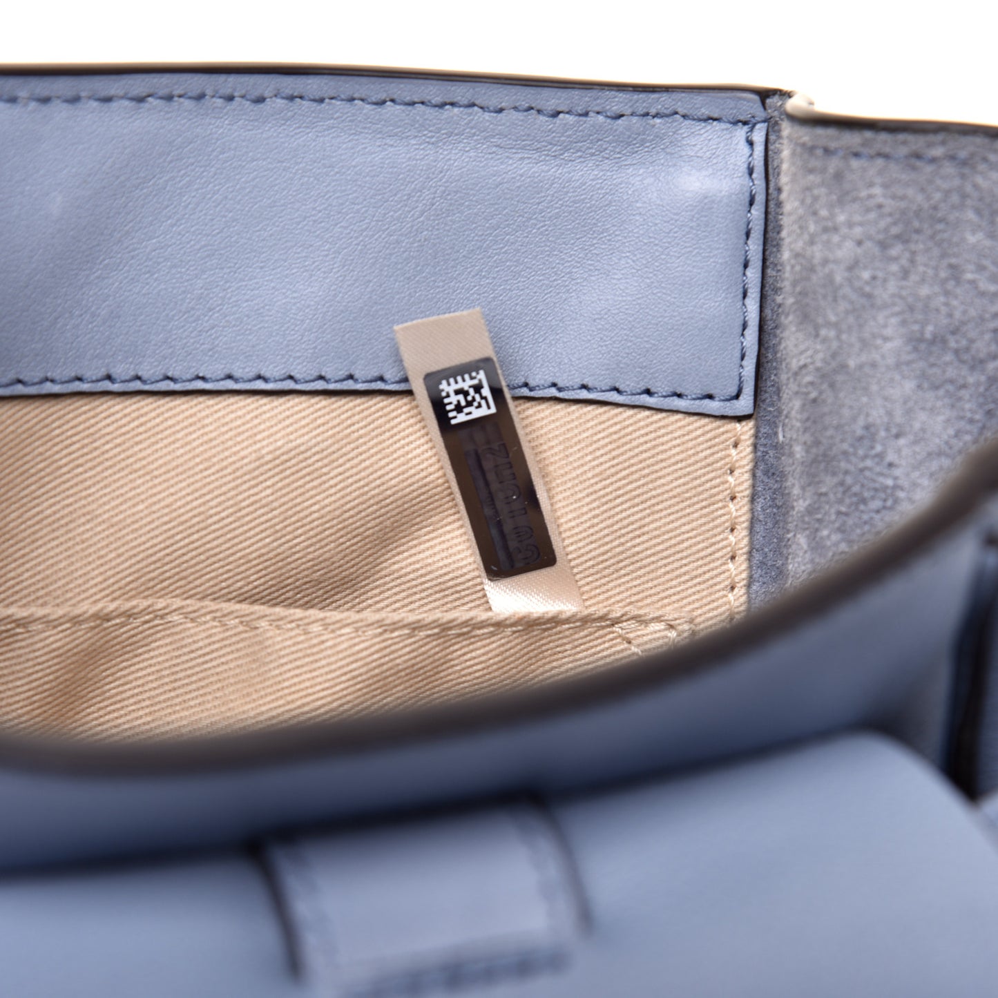 Suede Calfskin Mini Faye Backpack Washed Blue
