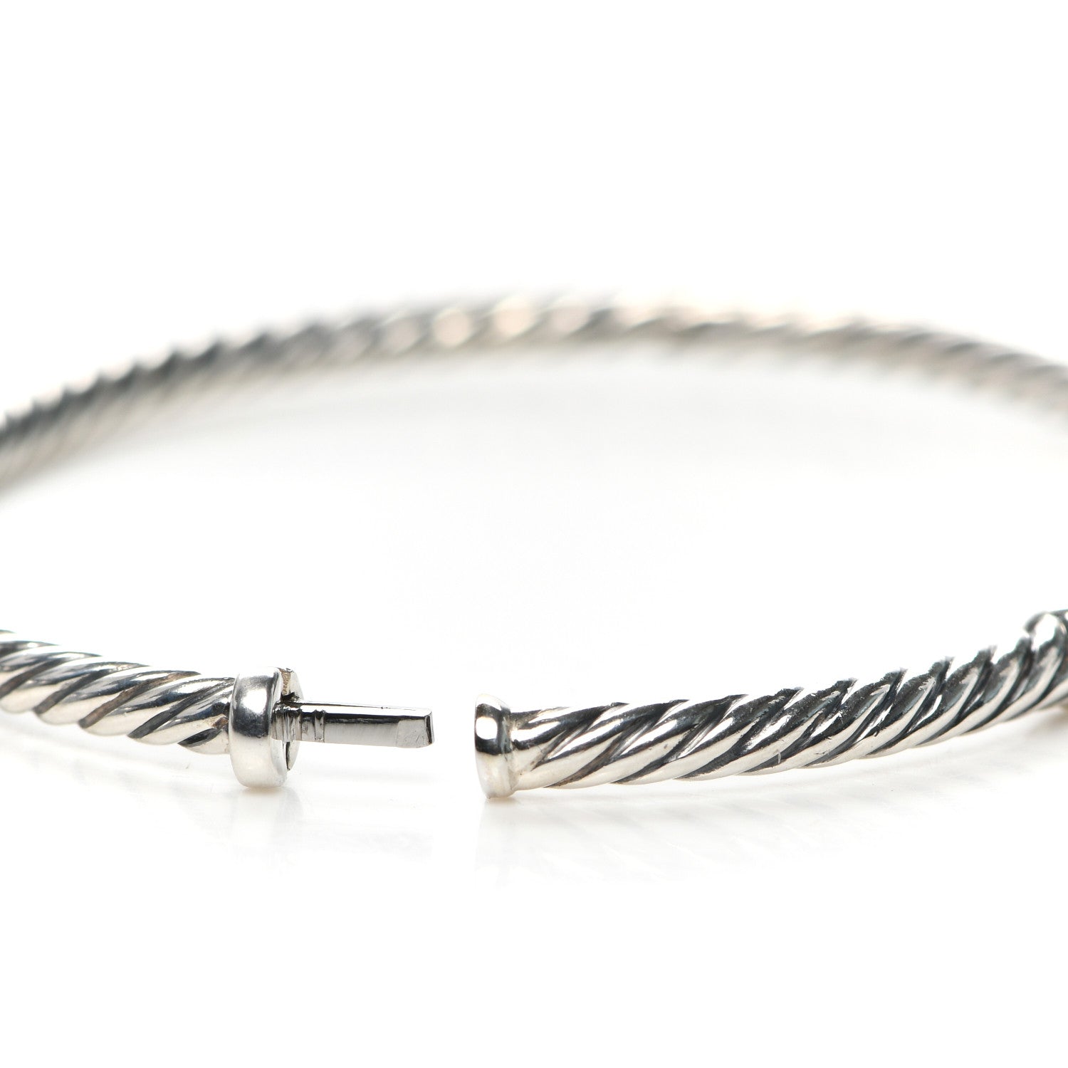 David Yurman Sterling Silver Diamond Petite Pave Metro Bar Bracelet 4 of 5