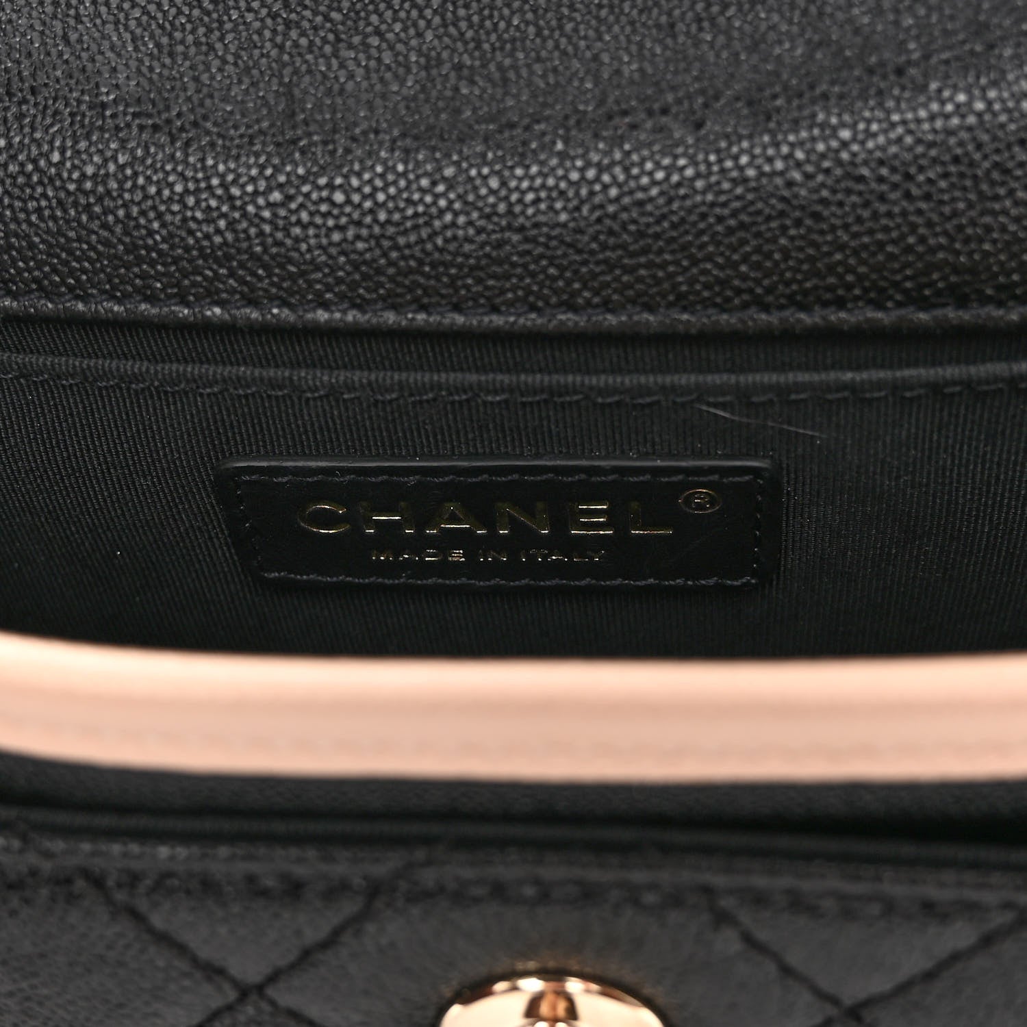 Chanel Iridescent Caviar Quilted Mini Two Tone Flap Black Beige 6 of 10