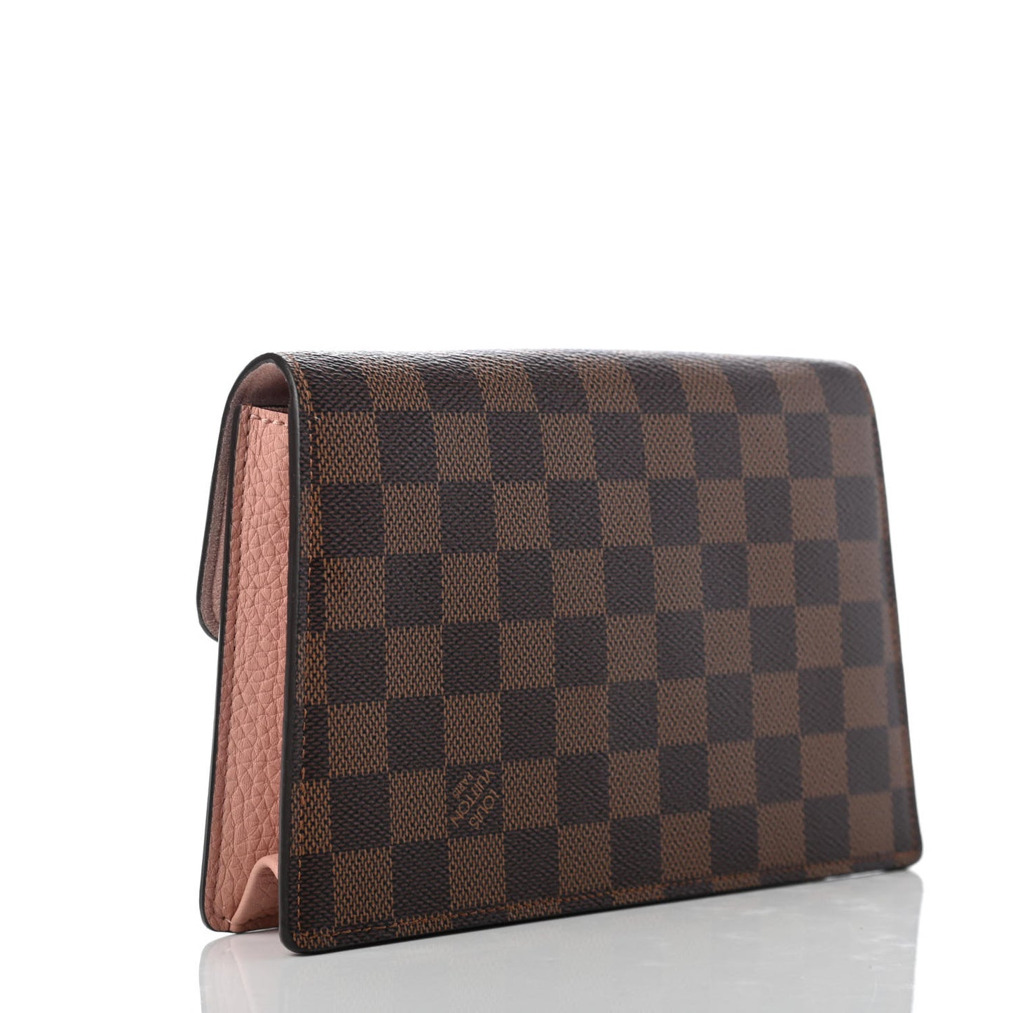 Damier Ebene Croisette Chain Wallet Magnolia