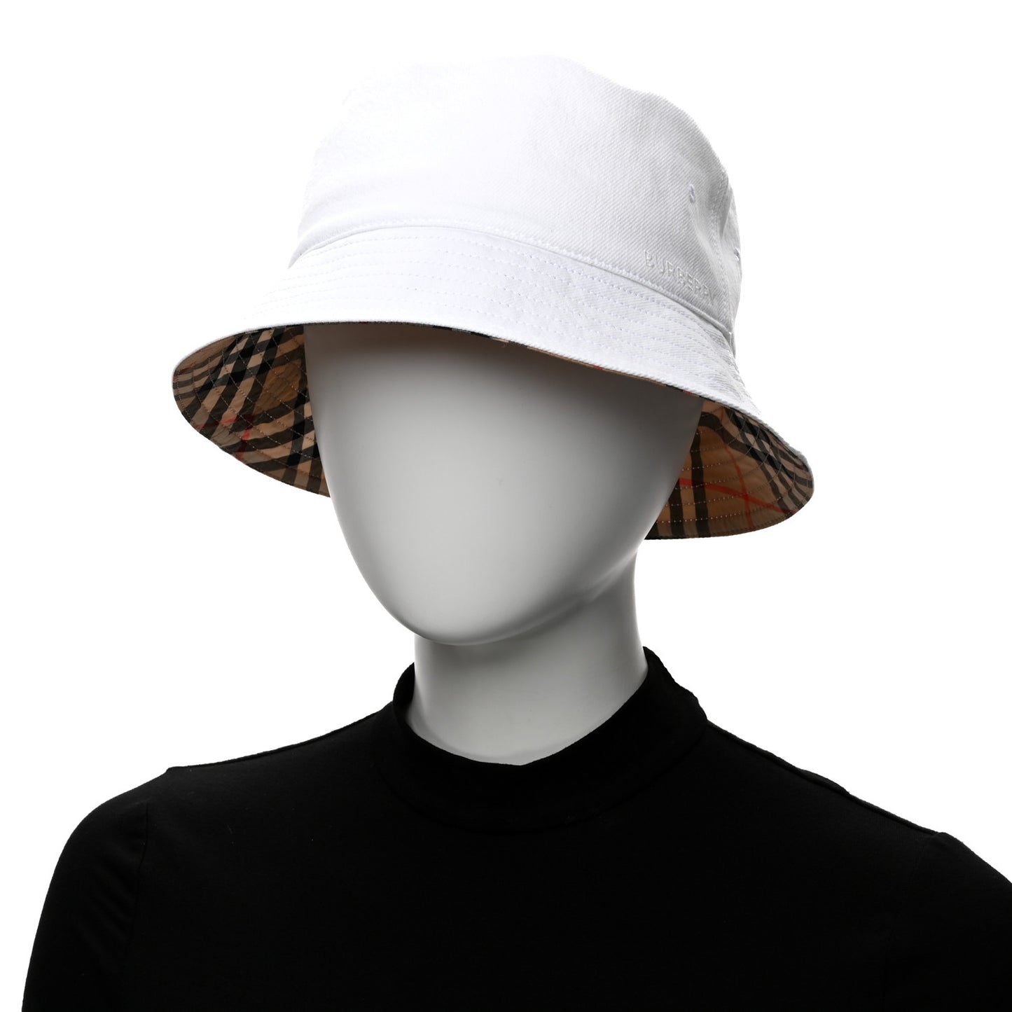 Denim Logo Bucket Hat M White