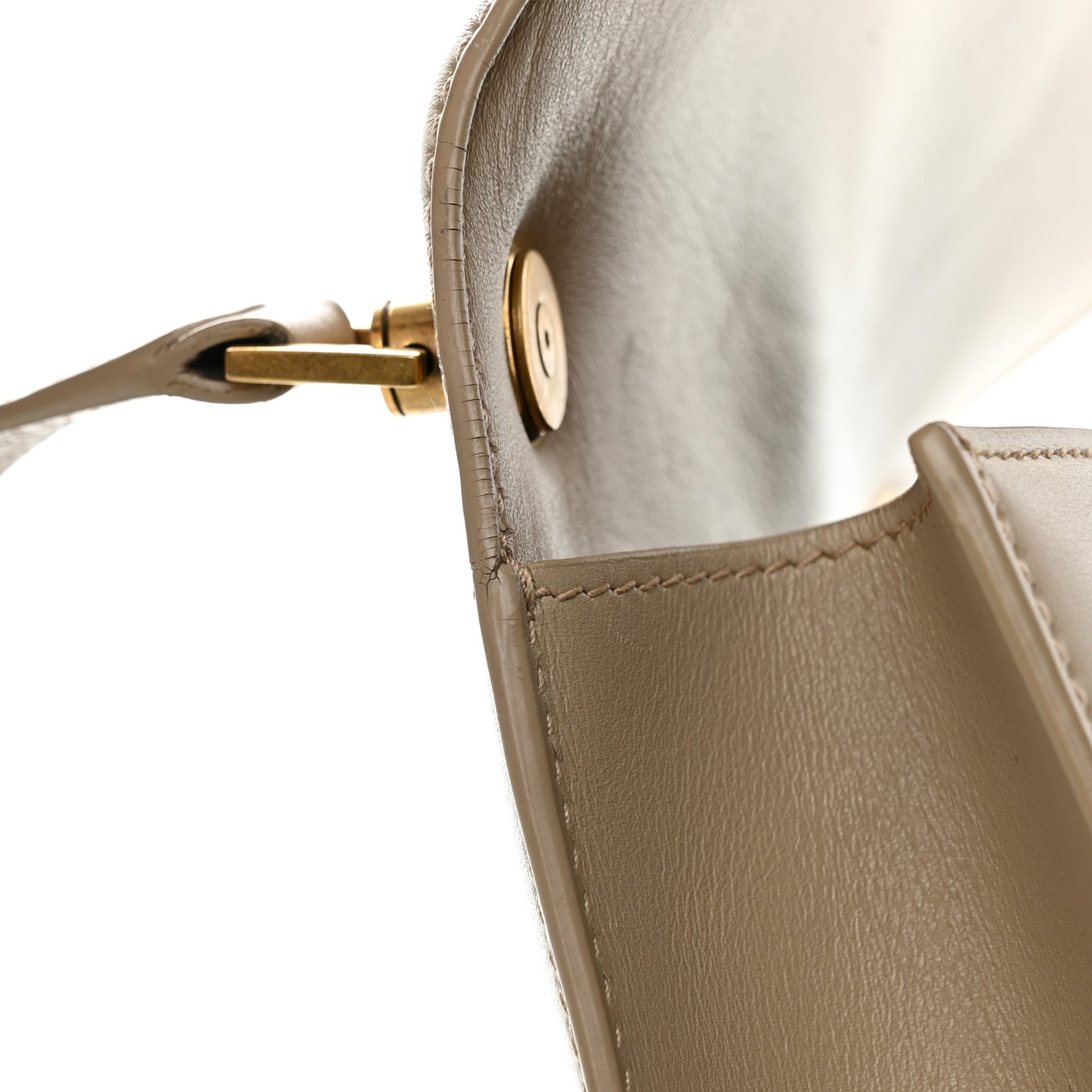 Smooth Calfskin Carre Satchel Dark Beige