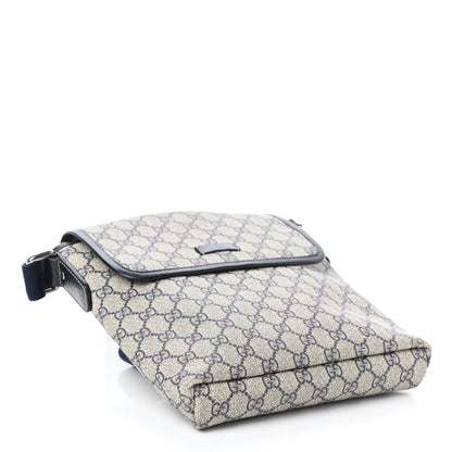 Gucci GG Plus Monogram Sellieria Calfskin Small Flap Messenger Bag Beige Blue 4 of 9