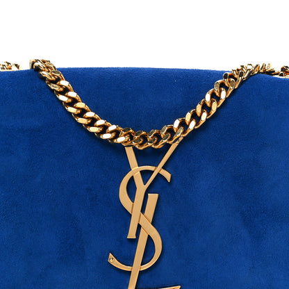 Saint Laurent Suede Small Classic Monogram Kate Tassel Satchel Blue 8 of 11
