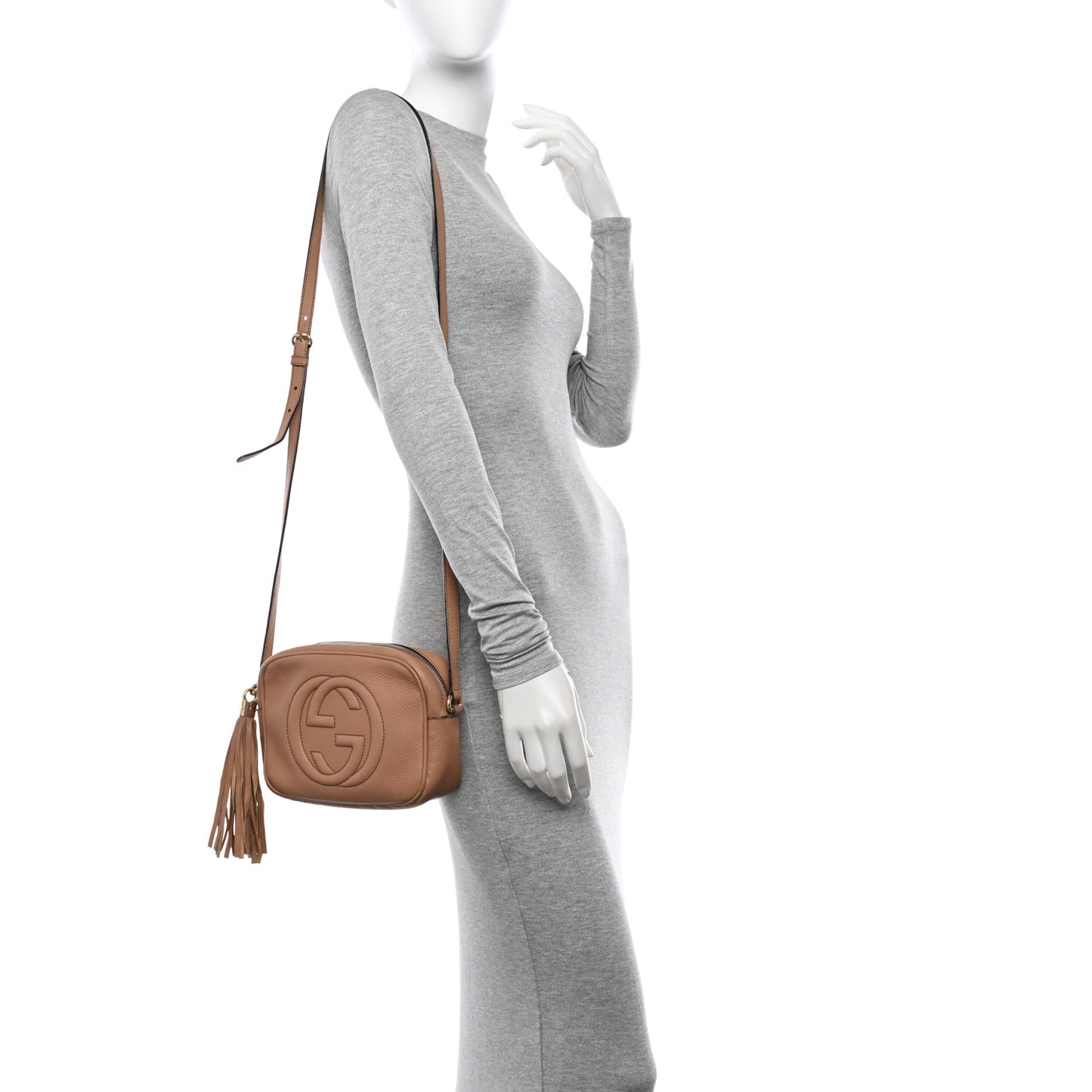 Pebbled Calfskin Small Soho Disco Bag Camelia