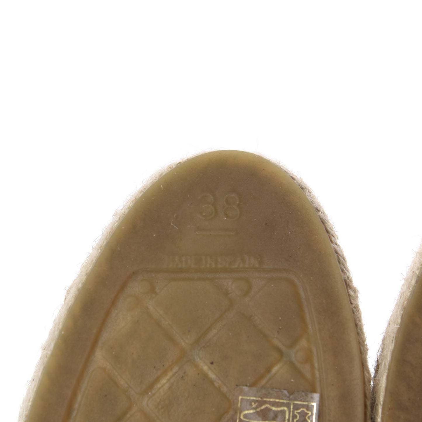 Lambskin CC Espadrilles 38 Beige Black