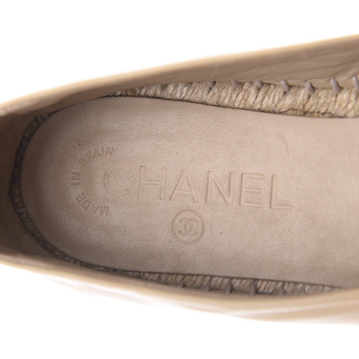 Chanel Lambskin CC Espadrilles 37 Beige Black 10 of 12