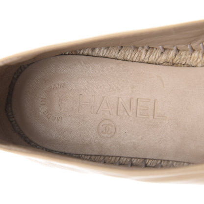 Chanel Lambskin CC Espadrilles 37 Beige Black 10 of 12