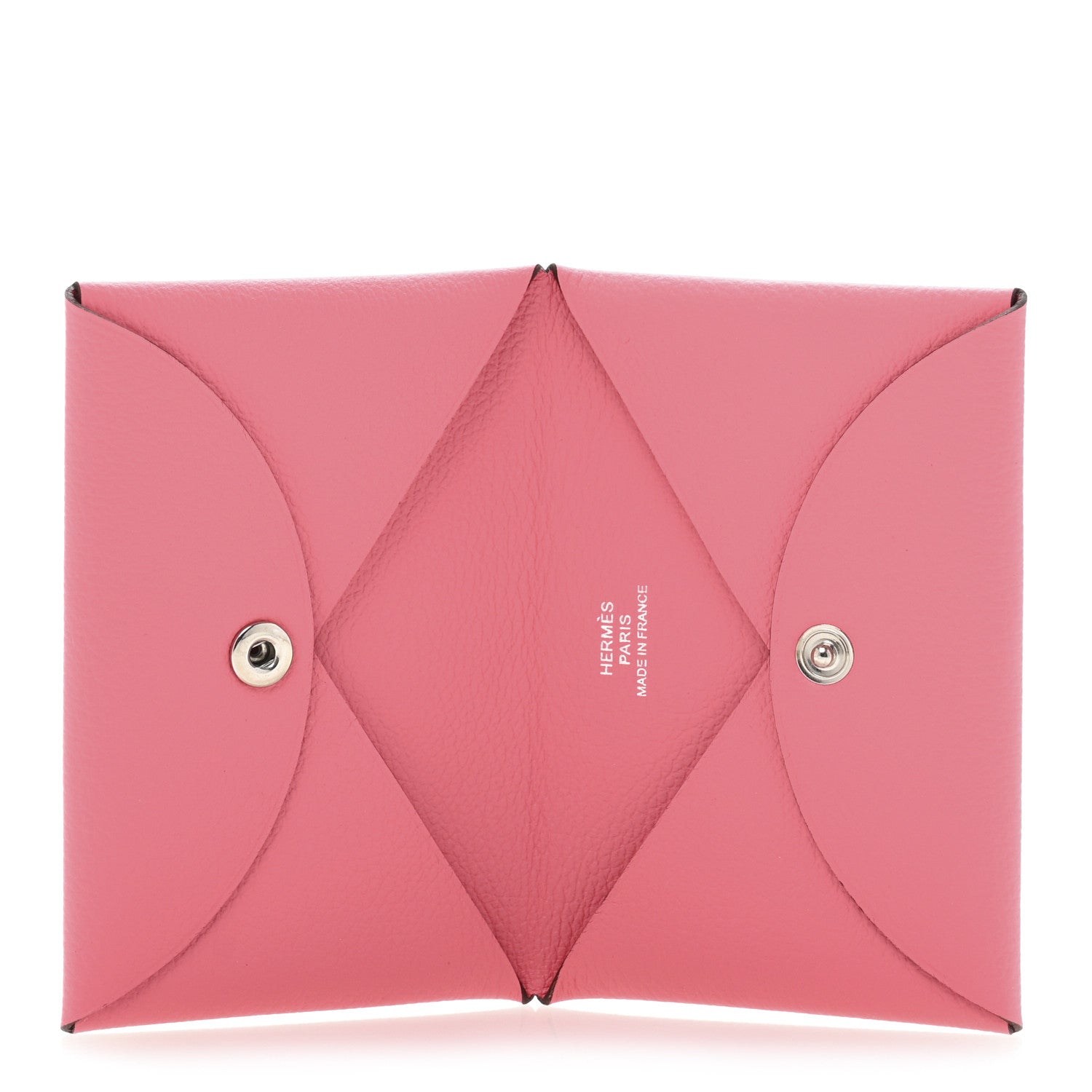 Hermes Evercolor Calvi Card Case Rose Azalee 5 of 8