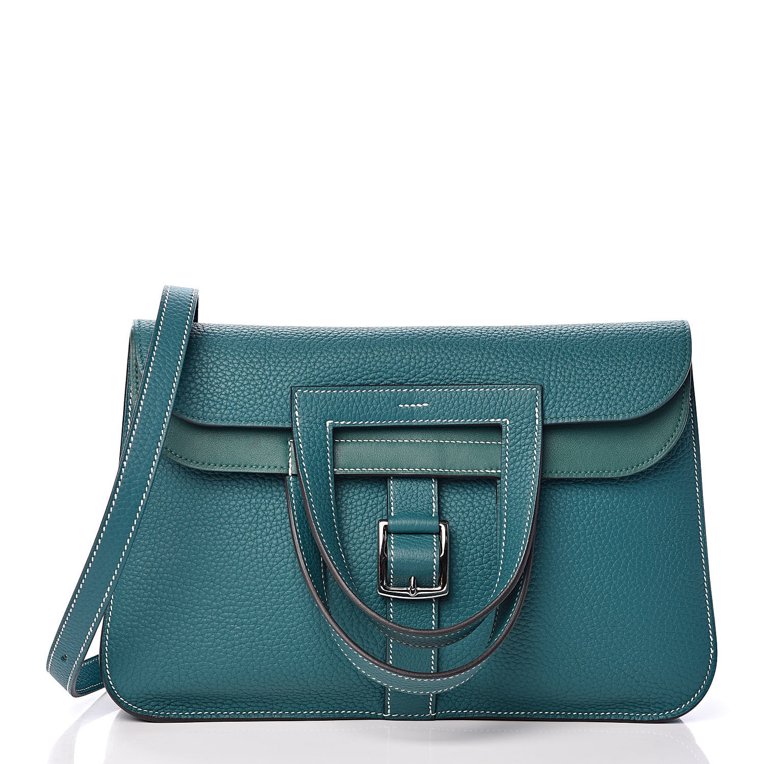 Hermes Taurillon Clemence Halzan 31 Vert Bosphore 3 of 11