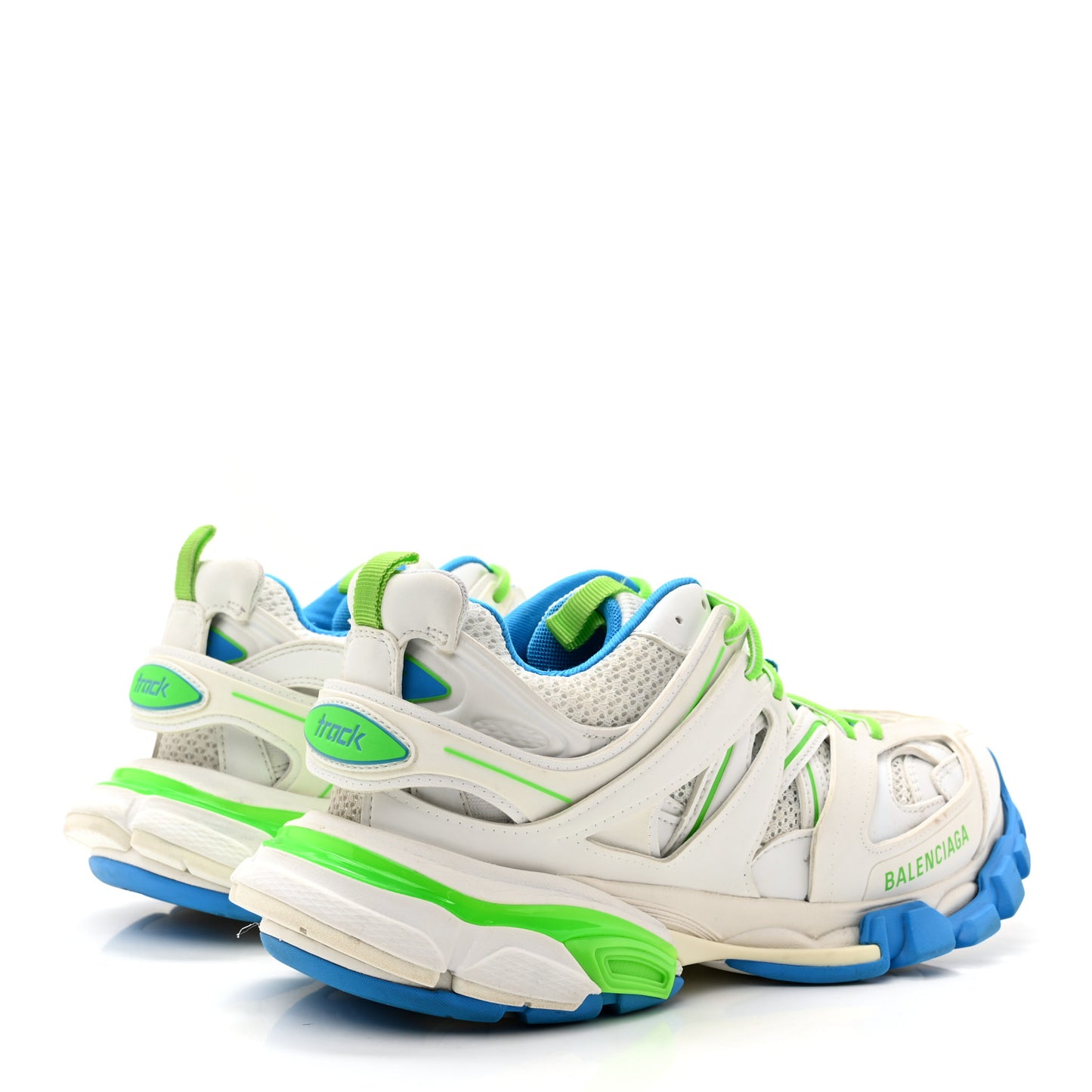 Mesh Nylon Mens Track Sneakers 40 White Green Blue