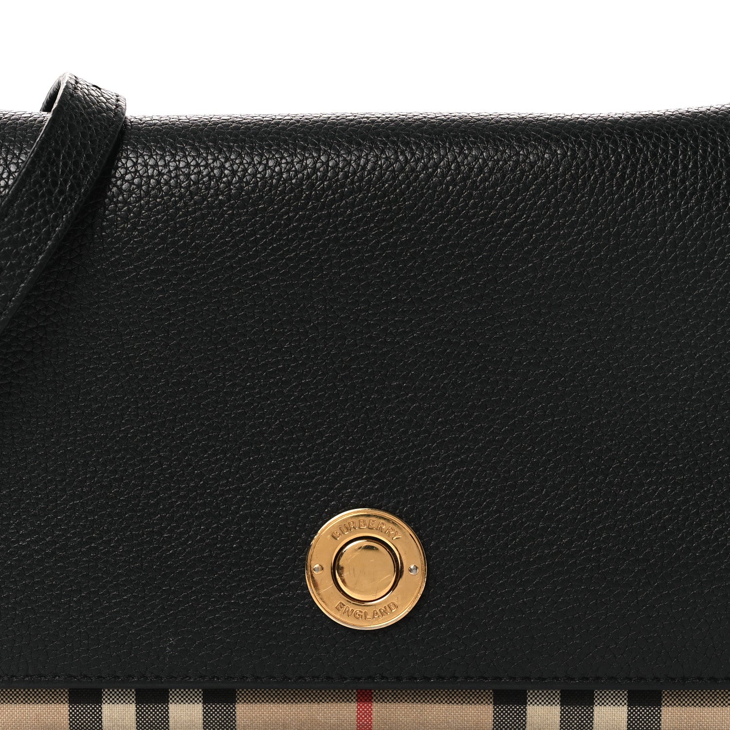 Burberry Grainy Calfskin Vintage Check Hampshire Crossbody Black 9 of 16