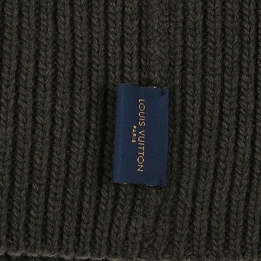 Wool LV initials Monogram Beanie Hat Khaki