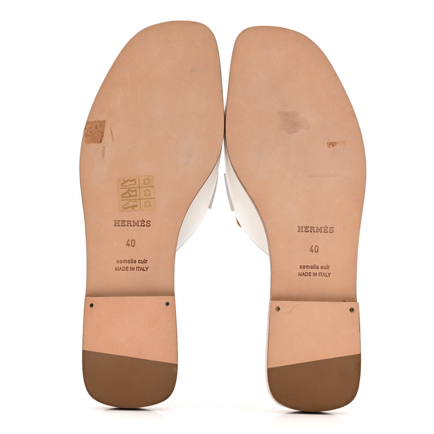 Hermes Calfskin Auteuil Sandals 40 White 1831295 – FASHIONPHILE