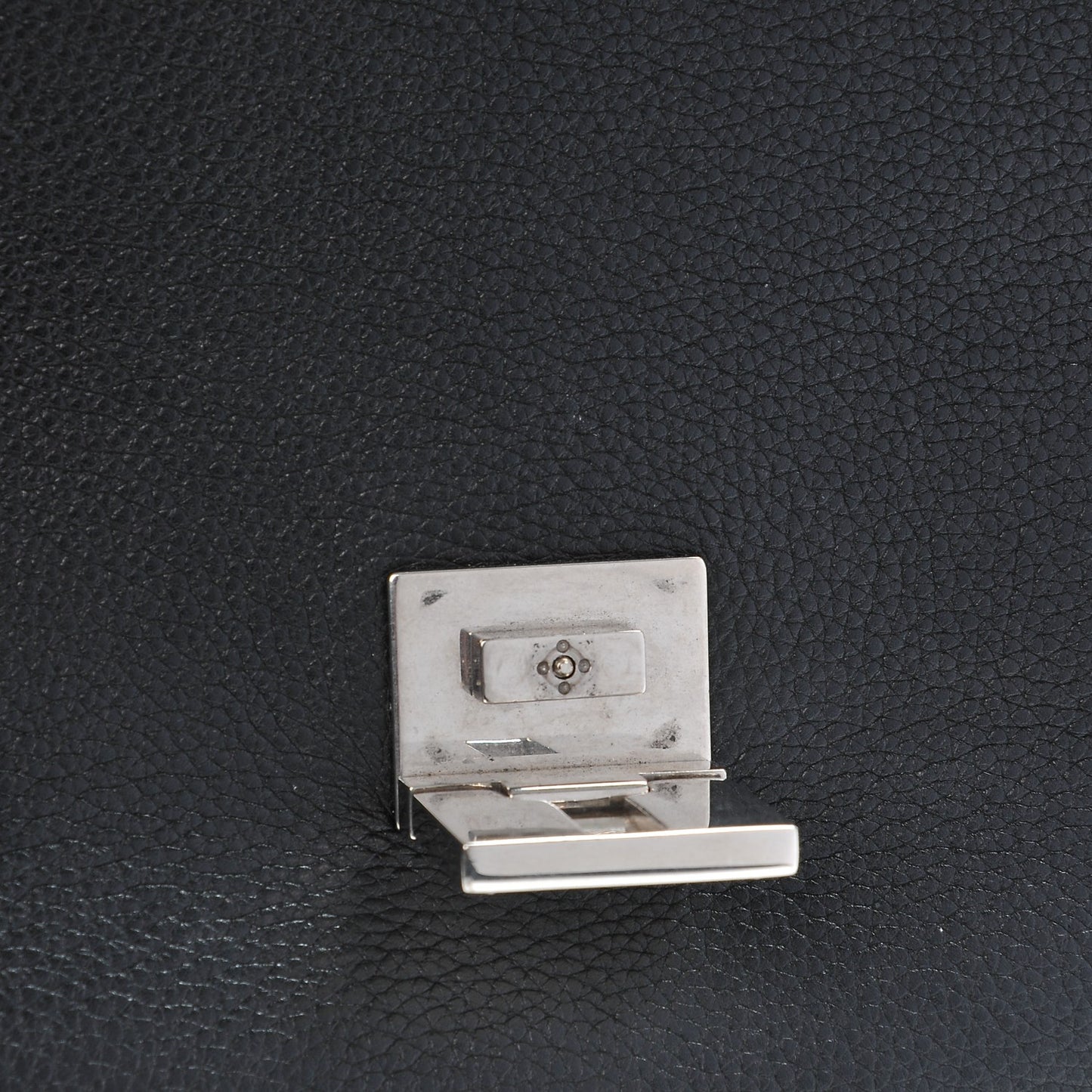 Drummed Calfskin Suede Large Trapeze Black