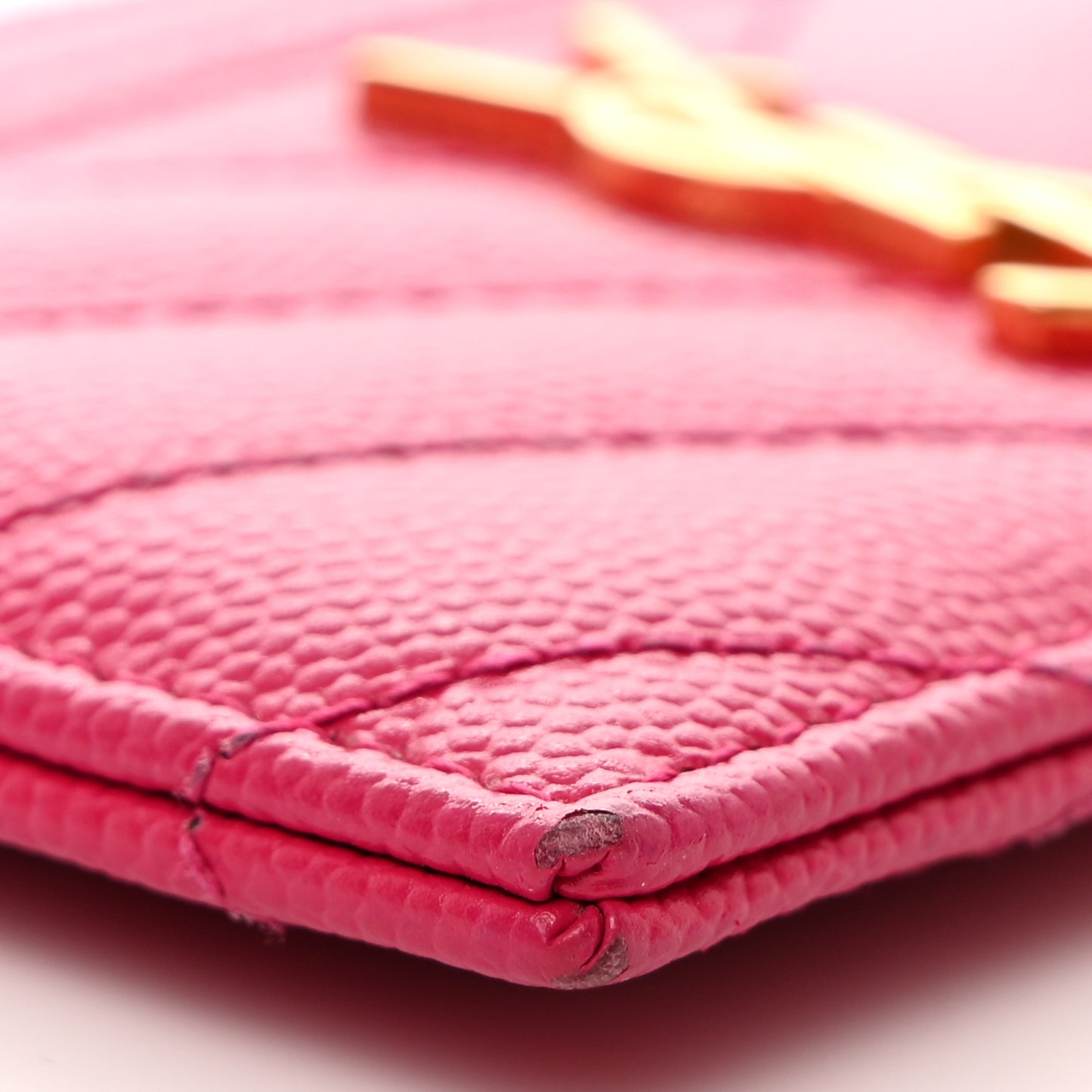 Grain De Poudre Matelasse Chevron Monogram Credit Card Case