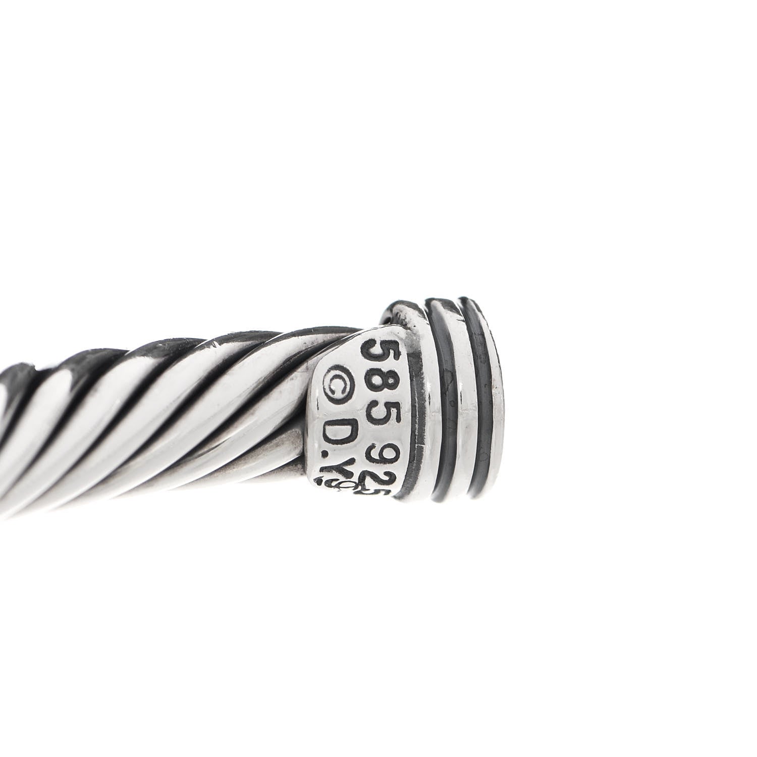 David Yurman Sterling Silver 14K Yellow Gold 5mm Cable Classics Single Station Bracelet 3 of 4