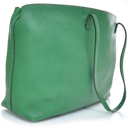 Fendi Calfskin Romano Selleria Shopping Tote Emerald Green 2 of 11